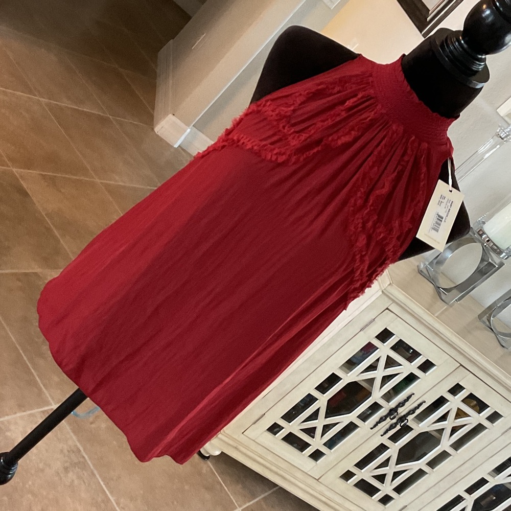 Ramy Brook Jacqueline top, color is brick, size small, NWT
